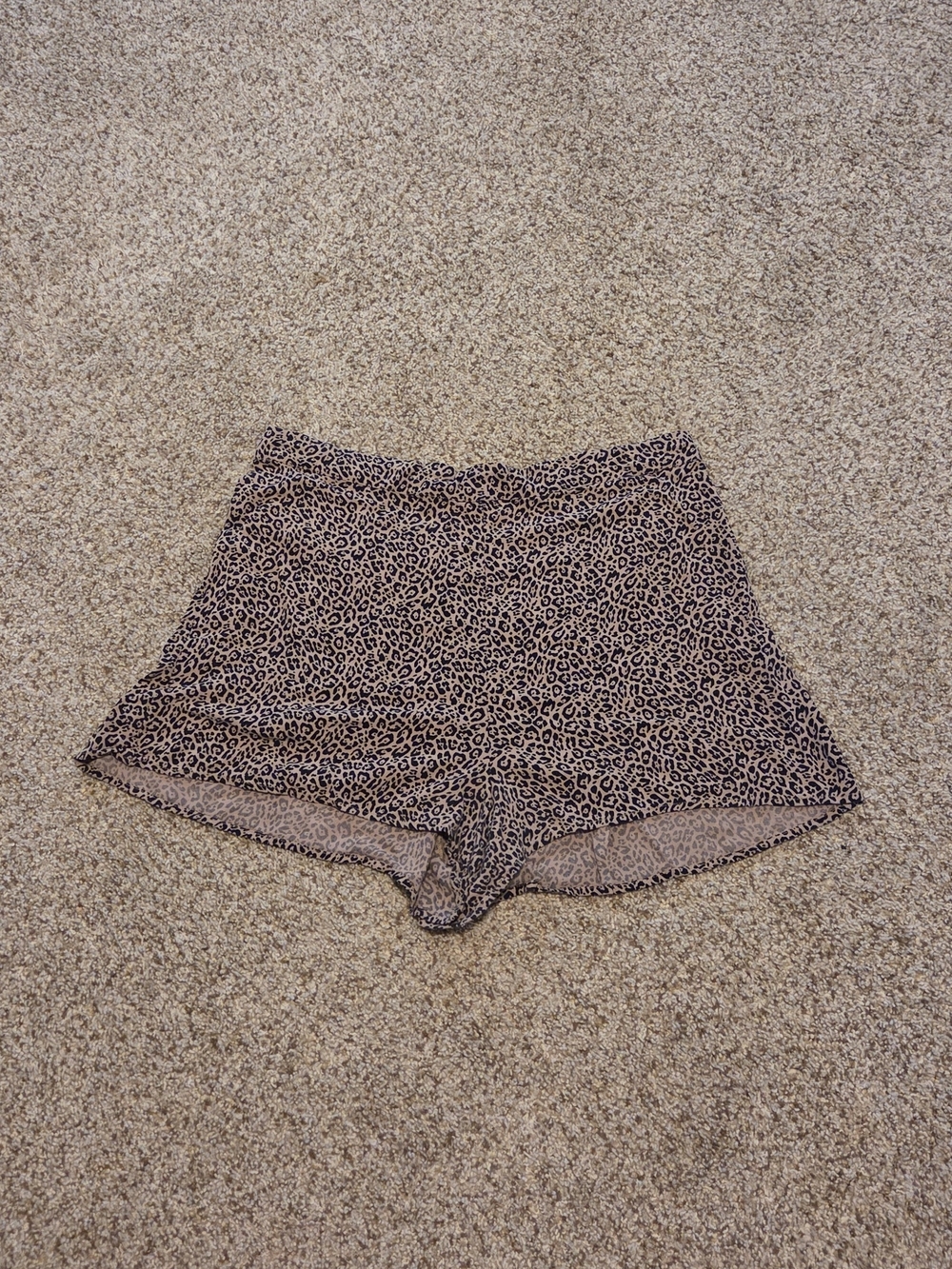 American Eagle Outfitters Leopard Print High Waist Shorts - Tan & Black